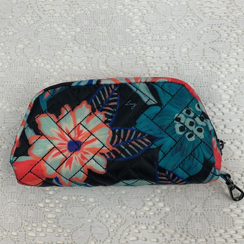 Lug Bobsled Pouch Mini Bag Zip close quilted tropical floral clutch bag